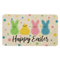 Kuyuayee Easter Peeps Welcome Door Mat 30X17 Inch Happy Easter Bunny Doormat Indoor Outdoor Entrance Floor Mats Non-Slip Washabl