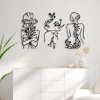 3 Pcs Metal Wall Art Decor Minimalist Abstract Woman Wall Art Metal Modern Line Drawing Wall Art Decor Female Single Line Wall H