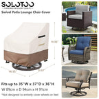 Solotoo Patio Chair Covers 2 Pack,Outdoor Furniture Covers Waterproof,35W X 37D X 36H Inches Outdoor Chair Cover Used For Garden