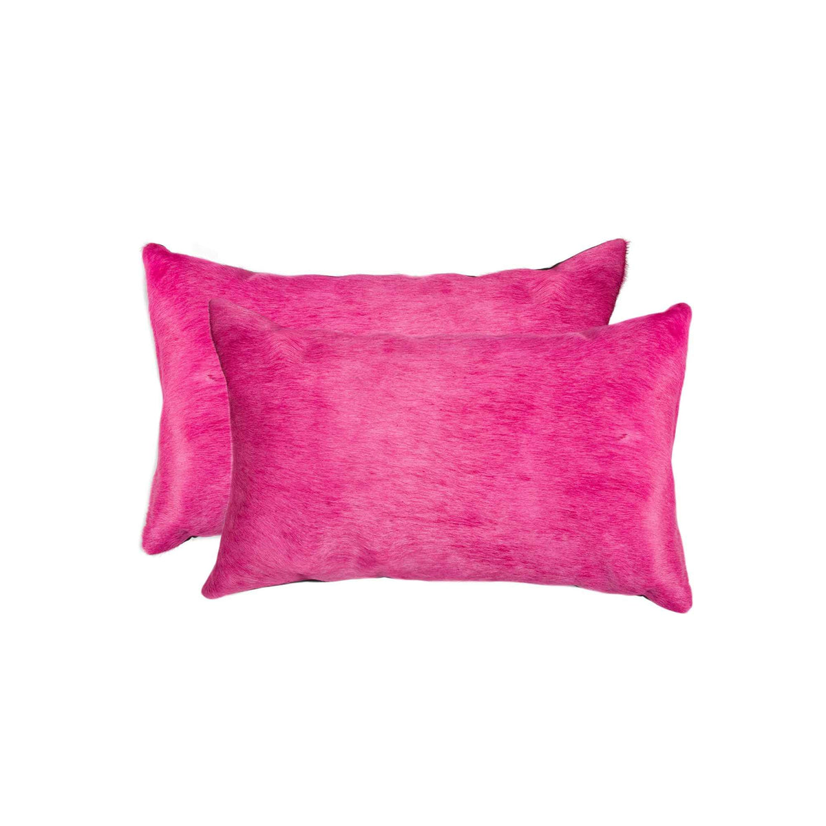 HomeRoots Cowhide, Microsuede, Polyfill 12' x 20' x 5' Fuschia Cowhide Pillow 2 Pack