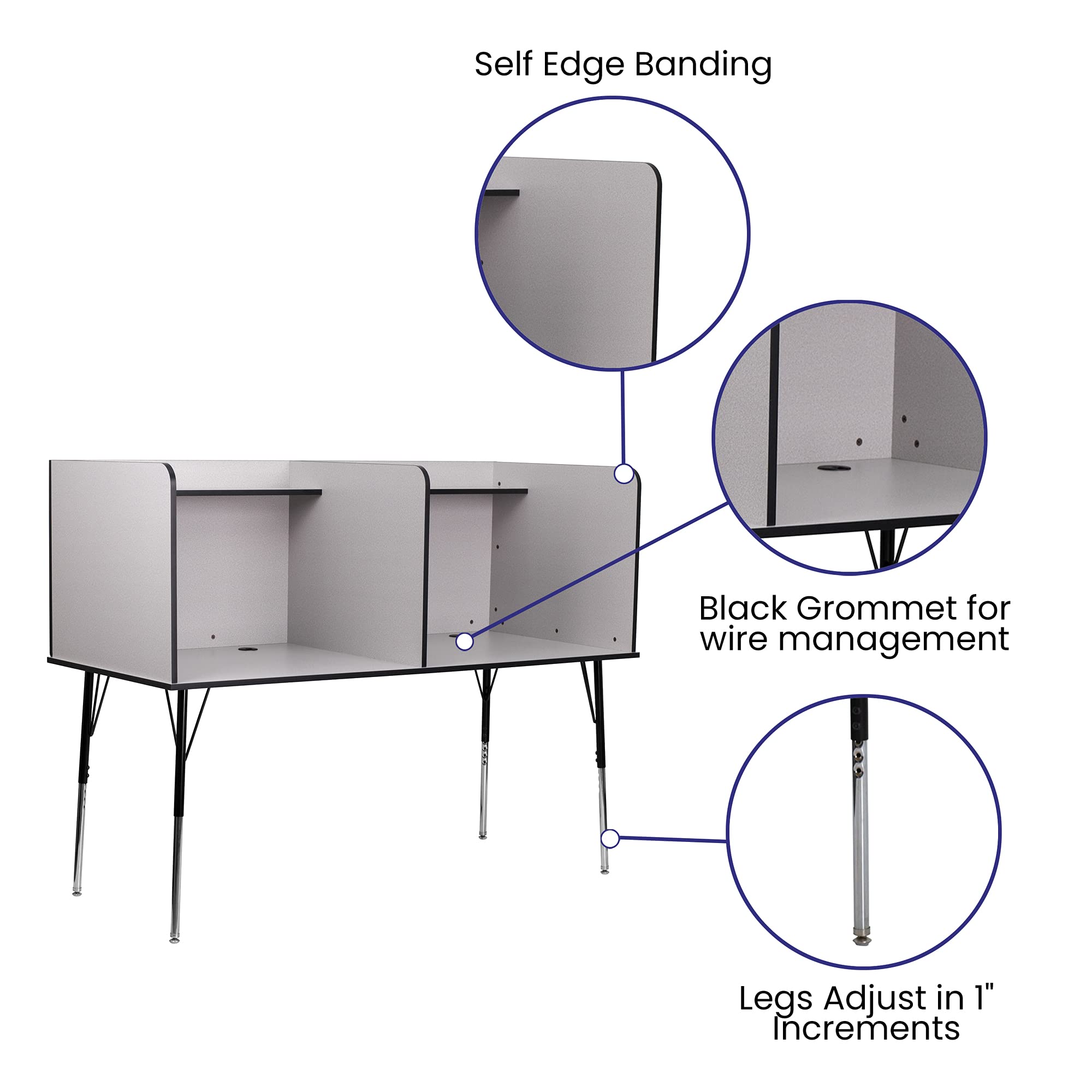 Flash Furniture Study Carrel - Thumbnail 4