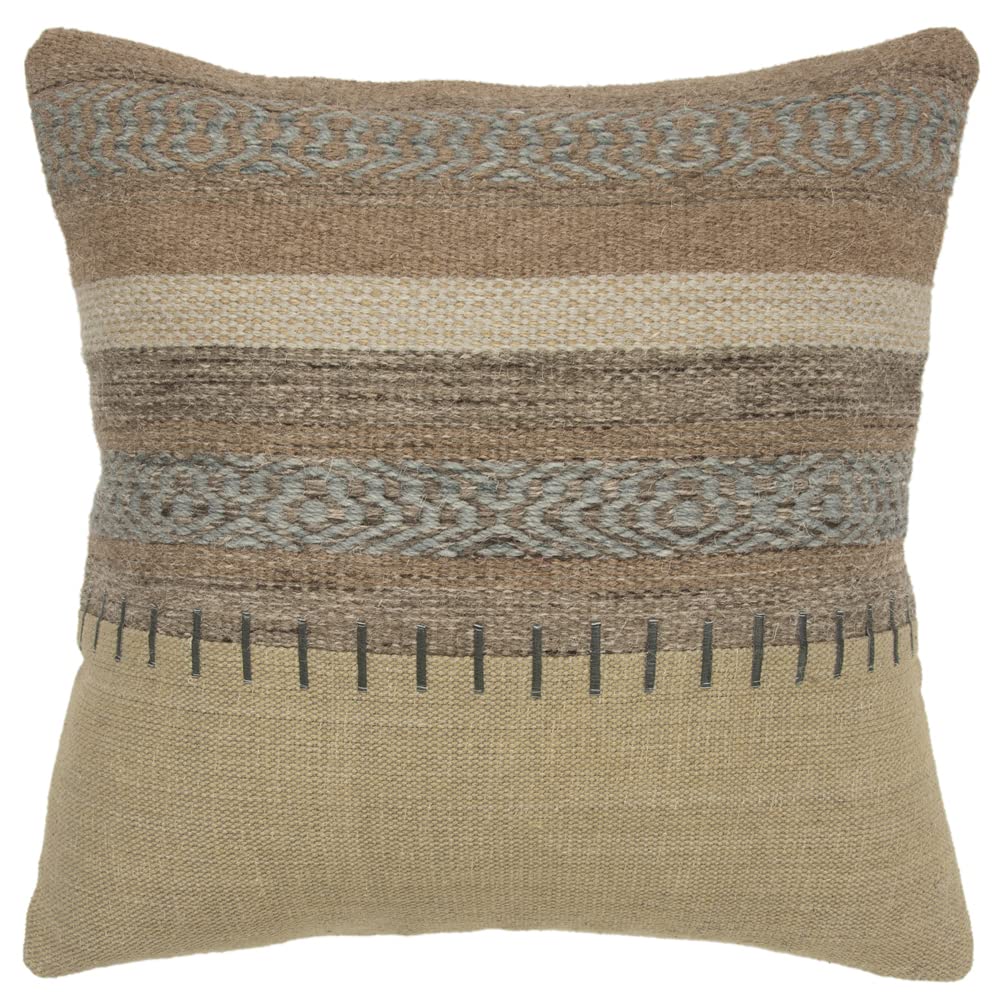 Rizzy Home Brown Stripe Modern Mountain Pillow Cover