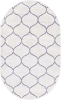 Unique Loom Trellis Frieze Collection Area Rug - Rounded (3' x 5' Oval, Ivory/ Gray)