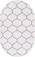 Unique Loom Trellis Frieze Collection Area Rug - Rounded (3' x 5' Oval, Ivory/ Gray)