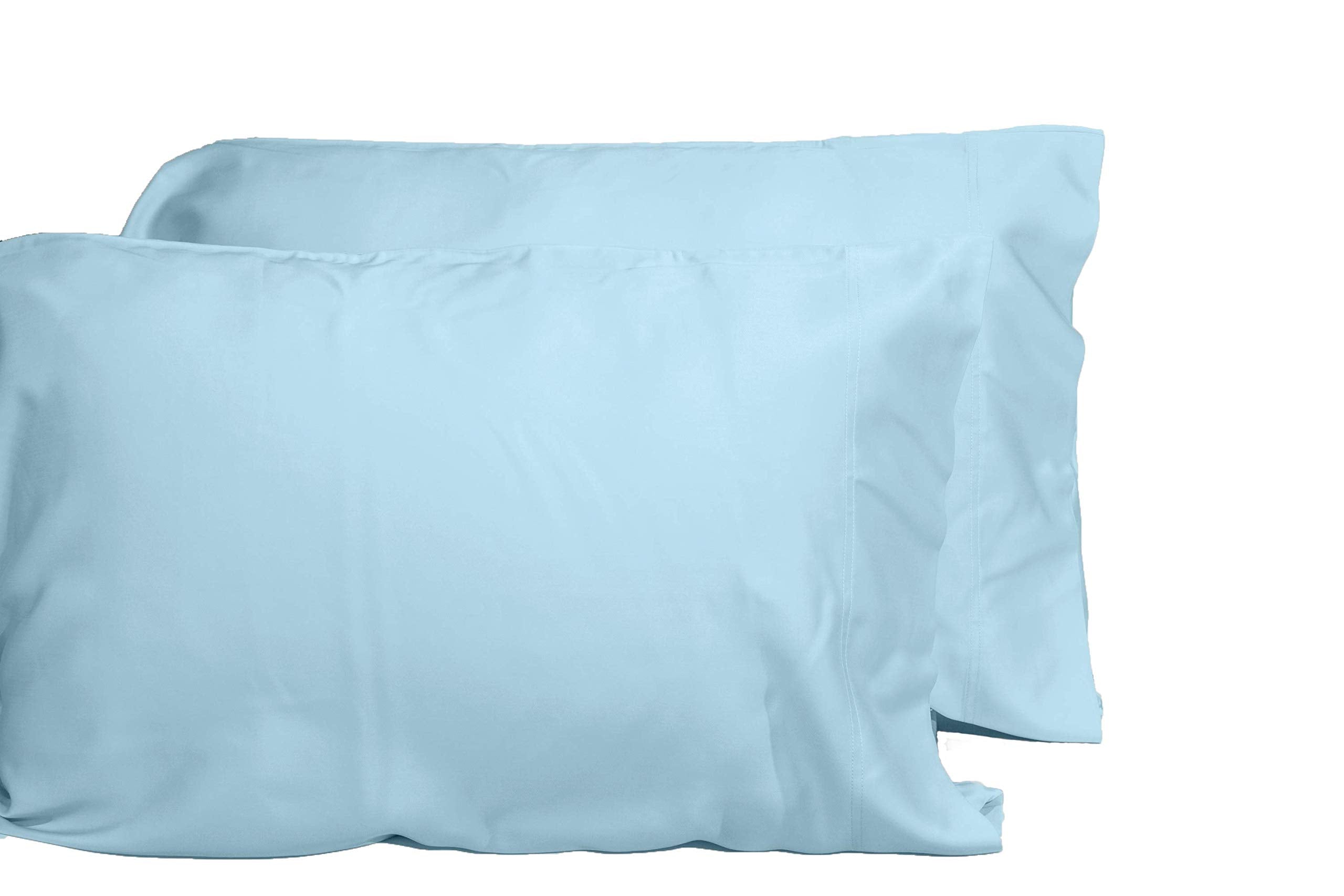 DTY Bedding Luxuriously Soft 100% Viscose Derived from Bamboo 2-Piece Pillowcase Set, Oeko-TEX Certified - King Pillowcases, Sky