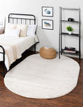 Unique Loom Solo Collection Area Rug - Calabasas (5 3 x 8 Oval, Ivory)