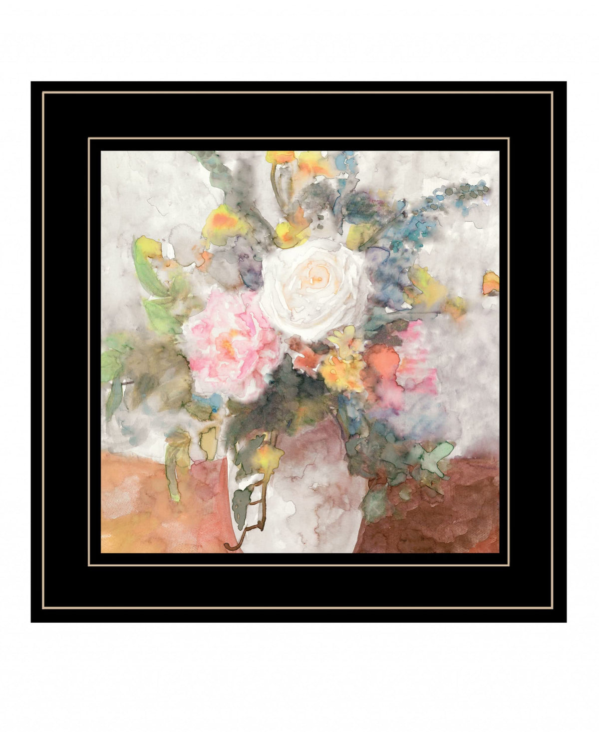 Table Bouquet 2 [3] Black Framed Print Wall Art