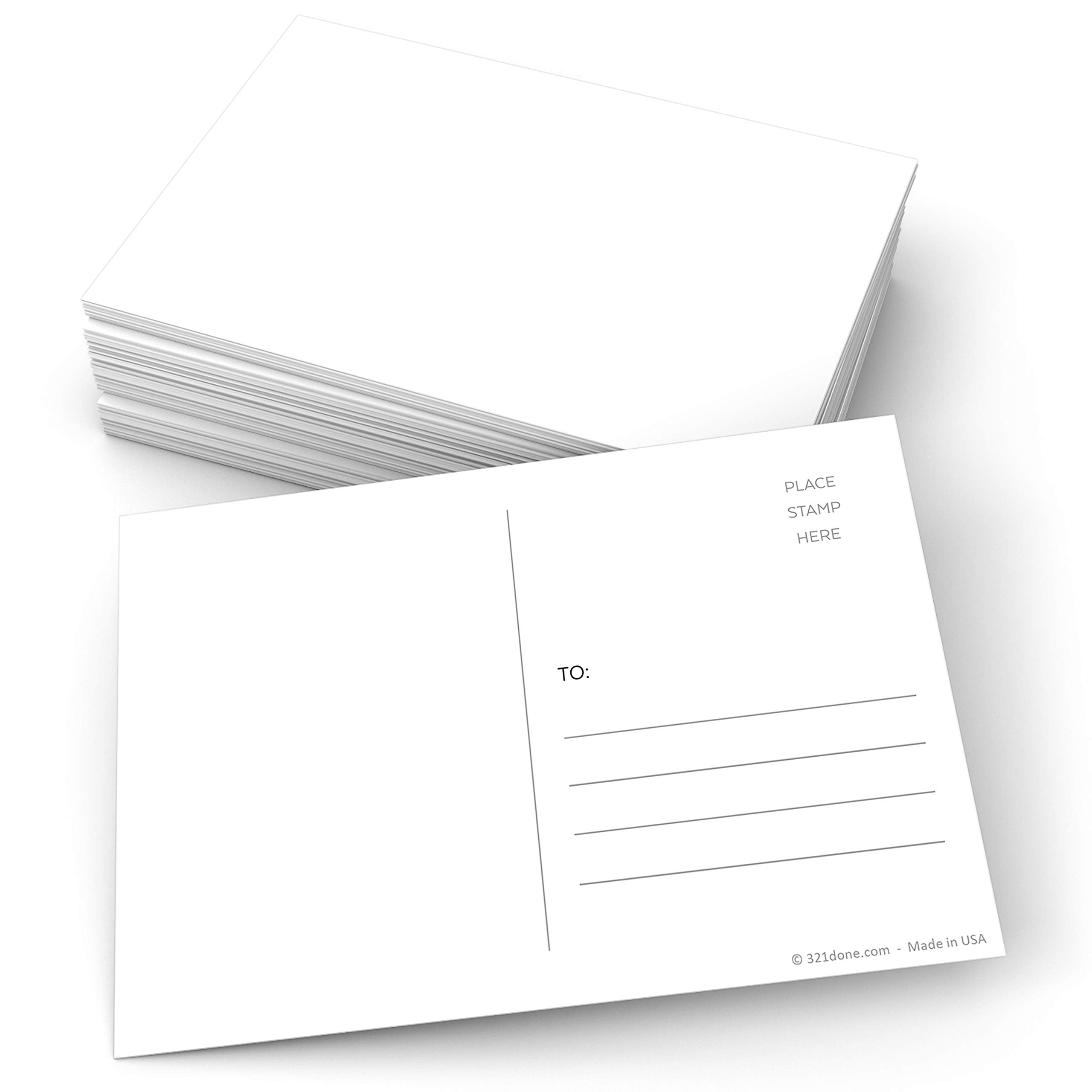321Done Blank Postcards For Mailing (Set Of 50) 4' X 6' Plain White Blank Post Card Addressing, Create Your Own For Kids, Thic
