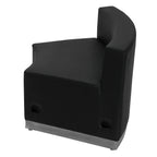 Flash Furniture HERCULES Alon Series Black LeatherSoft Concave Chair with Brushed Stainless Steel Base