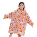 Deserthome Wearable Blanket Hoodie For Kids 6-12Yr Animal Oversized Hooded Blanket Super Soft Comfortable Warm Flannel Corgi
