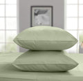 Threadmill Home Linen Standard Pillowcase - 100% Pure Cotton 600 Thread Count, 2 Piece Sateen Weave Sage Pillow Cover Set, Silky