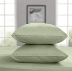 Threadmill Home Linen Standard Pillowcase - 100% Pure Cotton 600 Thread Count, 2 Piece Sateen Weave Sage Pillow Cover Set, Silky