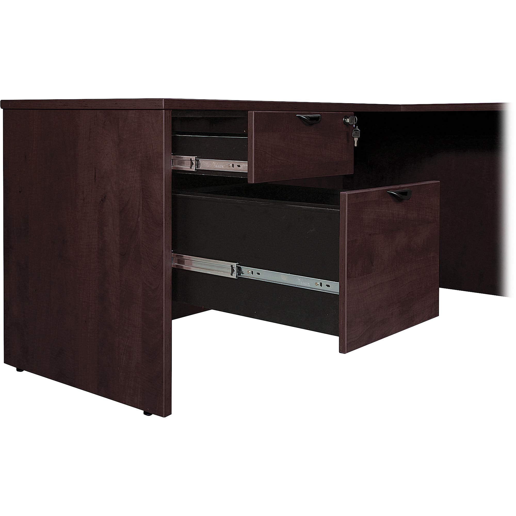 Lorell Prominence 2.0 Espresso Laminate Left-Pedestal Credenza