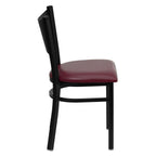 Flash Furniture HERCULES Series Black Coffee Back Metal Restaurant Chair - Burgundy Vinyl Seat