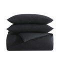 Vera Wang - Queen Comforter Set, Luxury Cotton Bedding Set With Matching Shams, Chic Room Essentials (Waffle Pique Black, Queen)