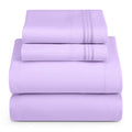 Hearth & Harbor Split King Size Sheets - 5 Piece Bed Sheet Set, Hotel Luxury Double Brushed Bed Sheets - Extra Soft Bedding Sheets & Pillowcases, Split King, Lavender