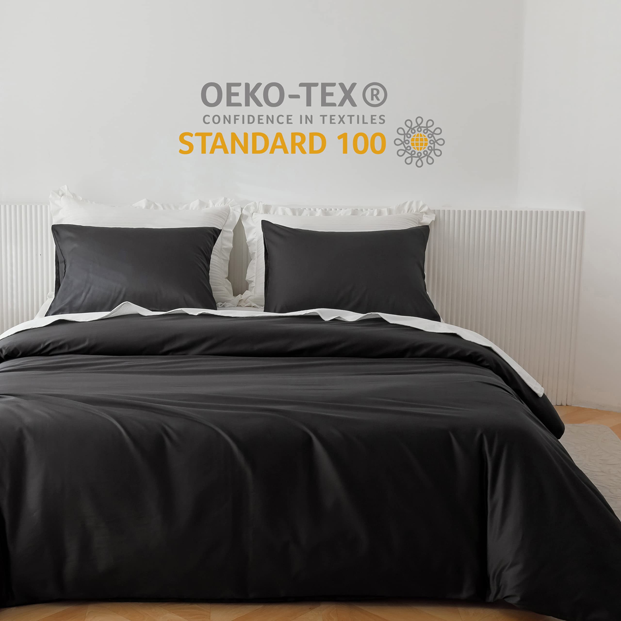 Heimenaogo 600Tc Egyptian Cotton Duvet Cover California King Sateen Weave, Silky Soft And Breathable Comforter Cover With Zipper