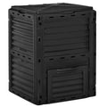 Outsunny Garden Compost Bin 80 Gallon Outdoor Large Capacity Composter Fast Create Fertile Soil Aerating Box, Easy Assembly, Bla