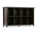 SIMPLIHOME Amherst 57 Wide Solid Wood 8Cube Console Table in Brown