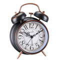 FLOITTUY Loud Alarm for Deep Sleepers 4 Retro Twin Bell Alarm Clock with Backlight for Bedroom and Home Decoration(Retro Black