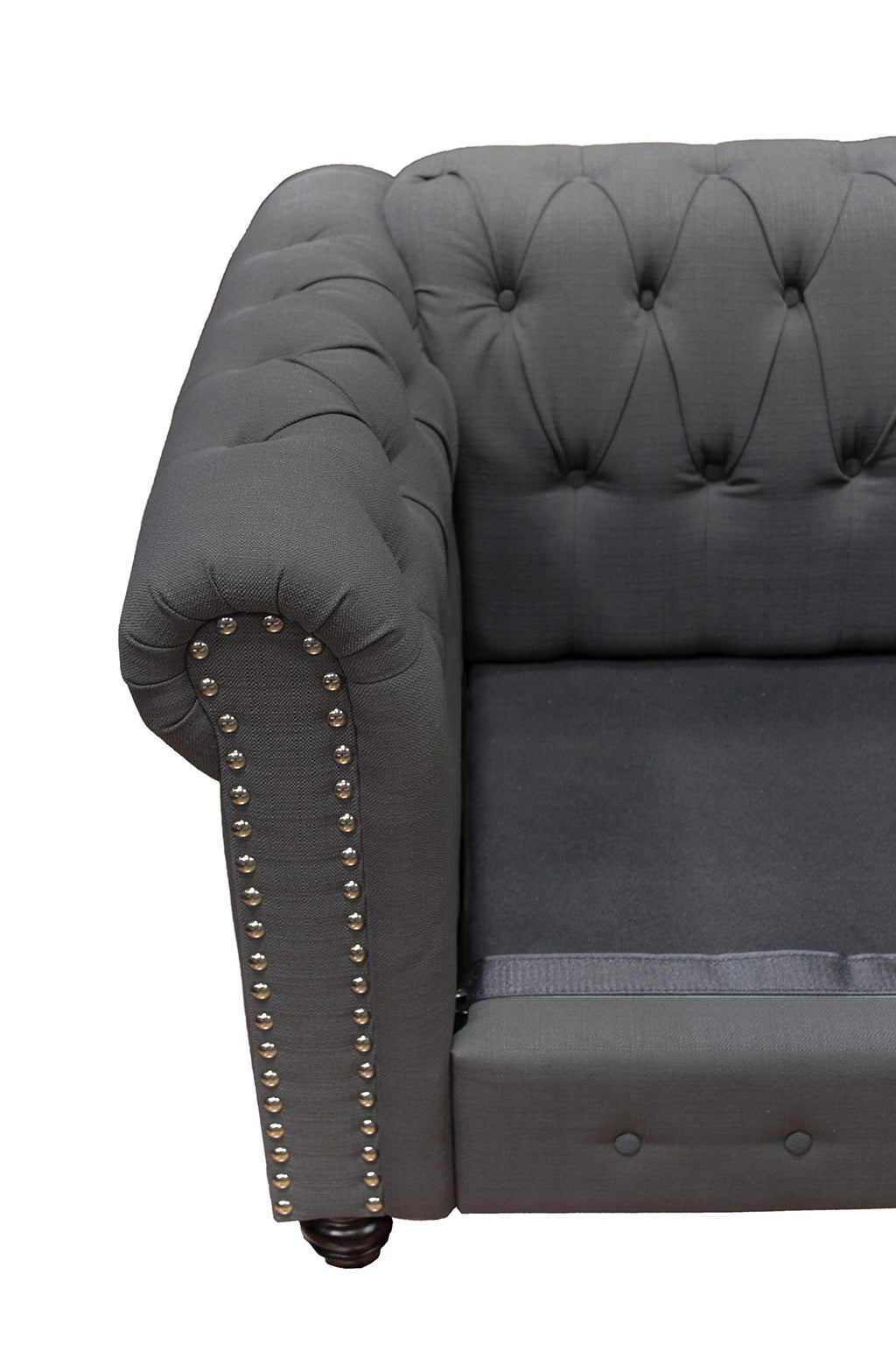 Best Master Furniture Venice Upholstered Loveseat, Charcoal