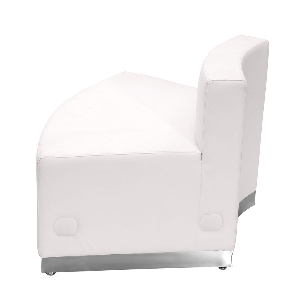 Flash Furniture Hercules Alon Series White Leathersoft Convex Chair With Brushed Stainless Steel Base