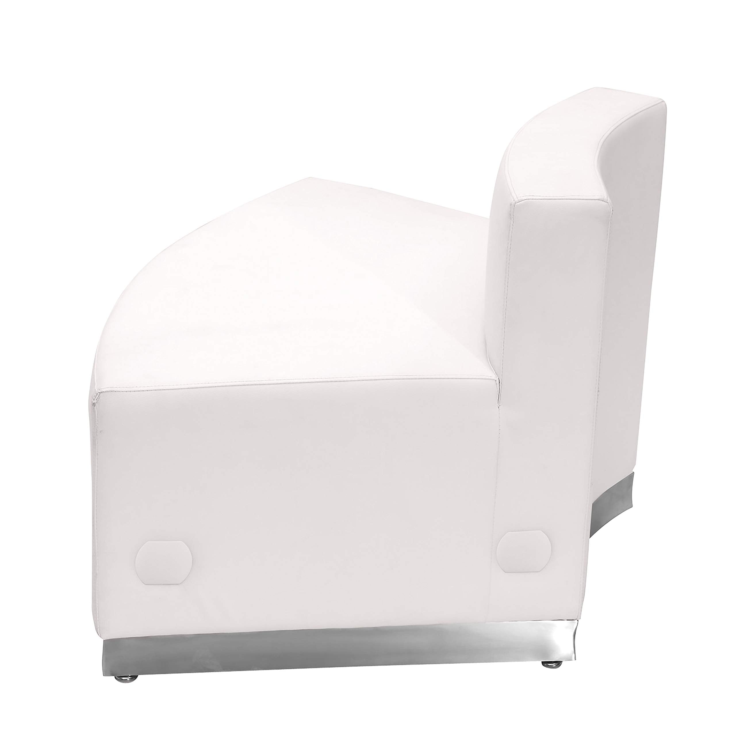 Flash Furniture Hercules Alon Series White Leathersoft Convex Chair With Brushed Stainless Steel Base