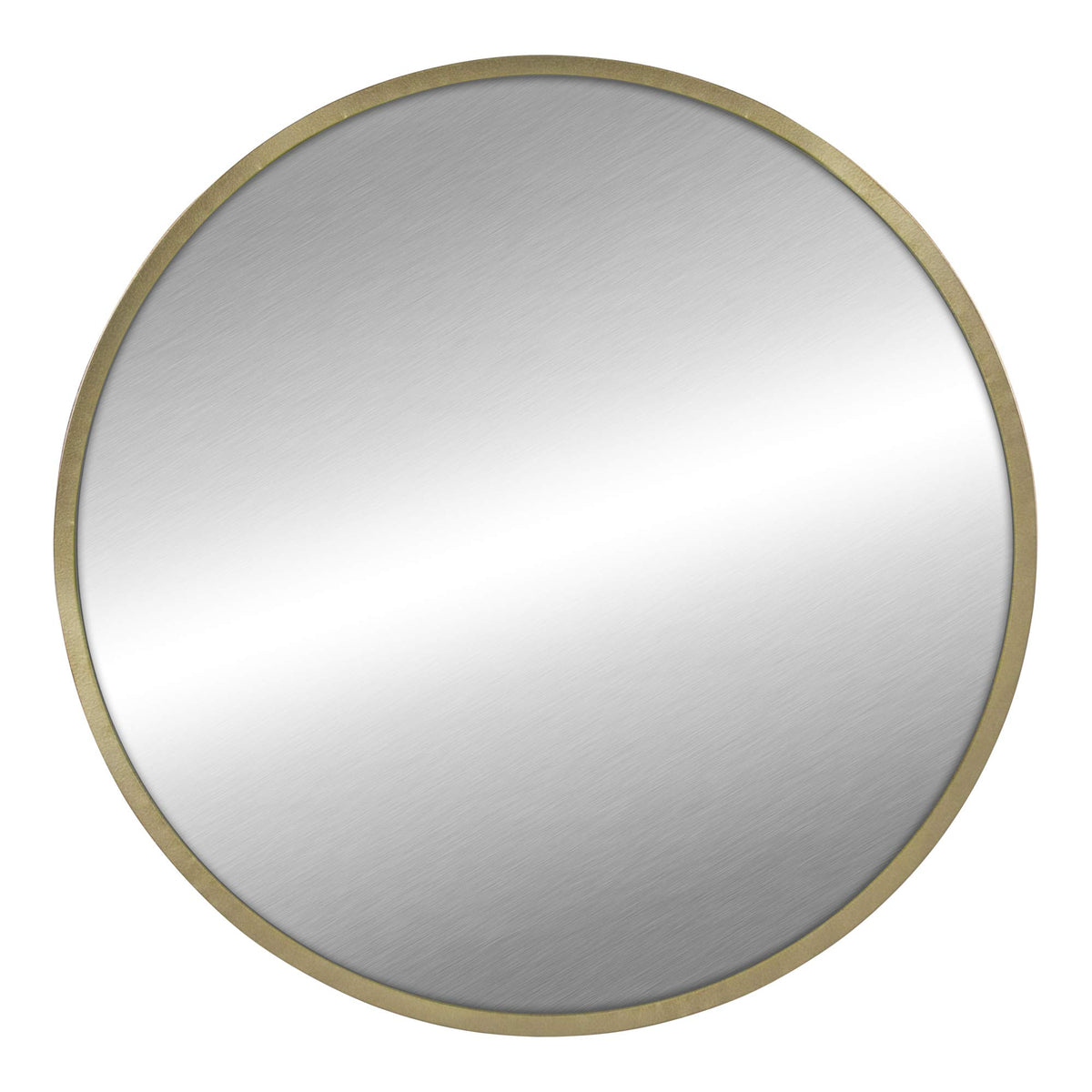 HomeRoots Round Wall Mirror with Matte Gold Finish