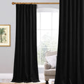 Stangh Black Blackout Curtains - Luxury Heavy Thick Velvet Window Drapes For Bedroom/Movie Room, Thermal Insulated Privacy Drape