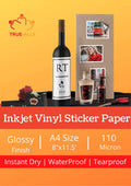 True-Ally 25 Vinyl Sticker Photo Paper for Inkjet Printer (Pearl White) Self Adhesive, Waterproof, Dries Quickly, Tear Resistant