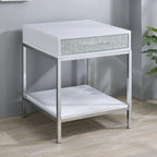 Steve Silver Mirage White Wood and Chrome 3-Piece Occasional Set