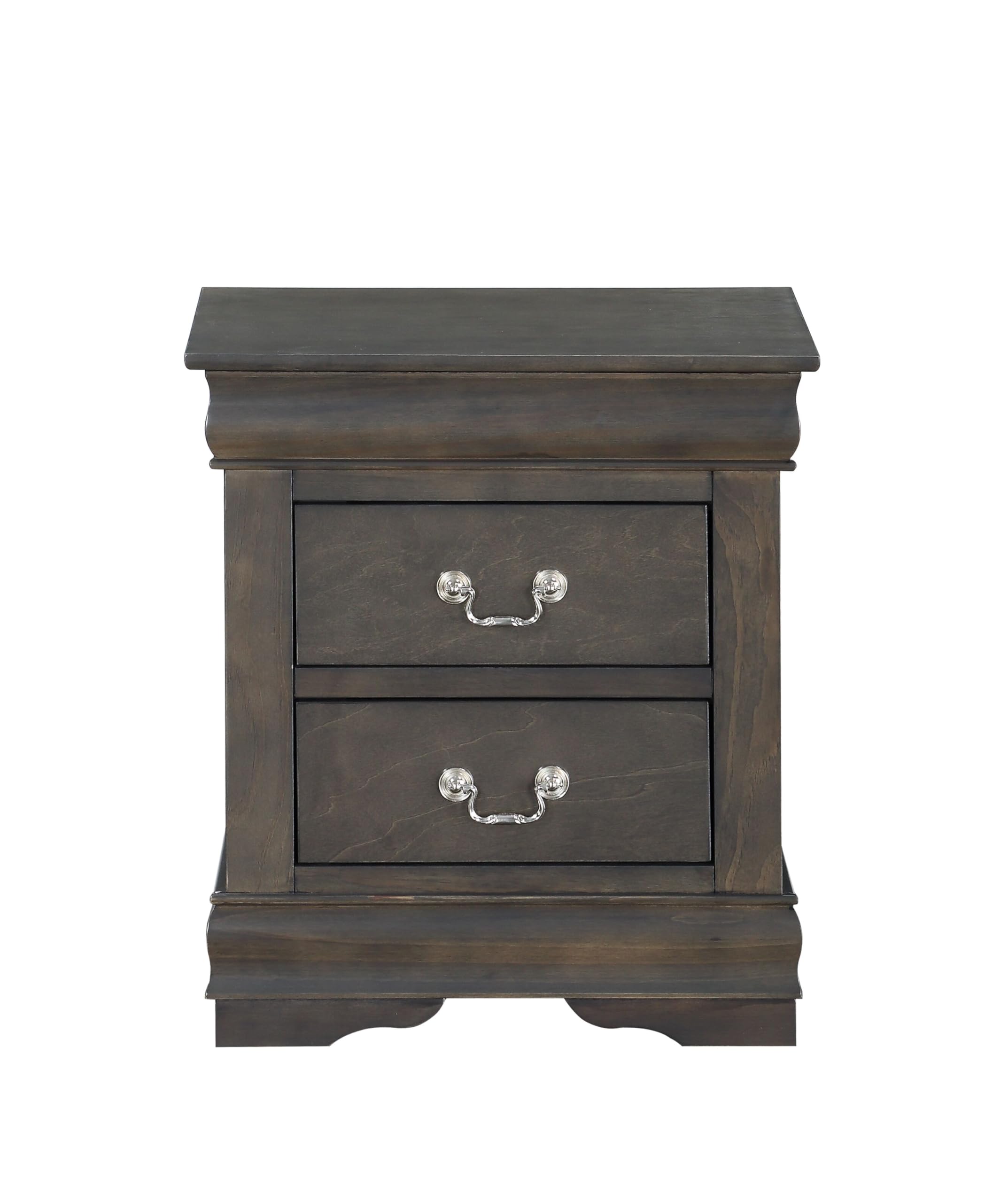 Acme Louis Philippe Nightstand in Dark Gray