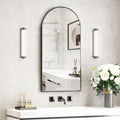 Recessed Medicine Cabinet Mirror for Bathroom,Black Arched Medicine Cabinet with Mirror,Arch Medicine Cabinet Recessed,Metal Edg