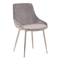 Armen Living Heidi Contemporary Upholstered Fabric Dining Room Accent Chair, 18.5'' Height, Gray