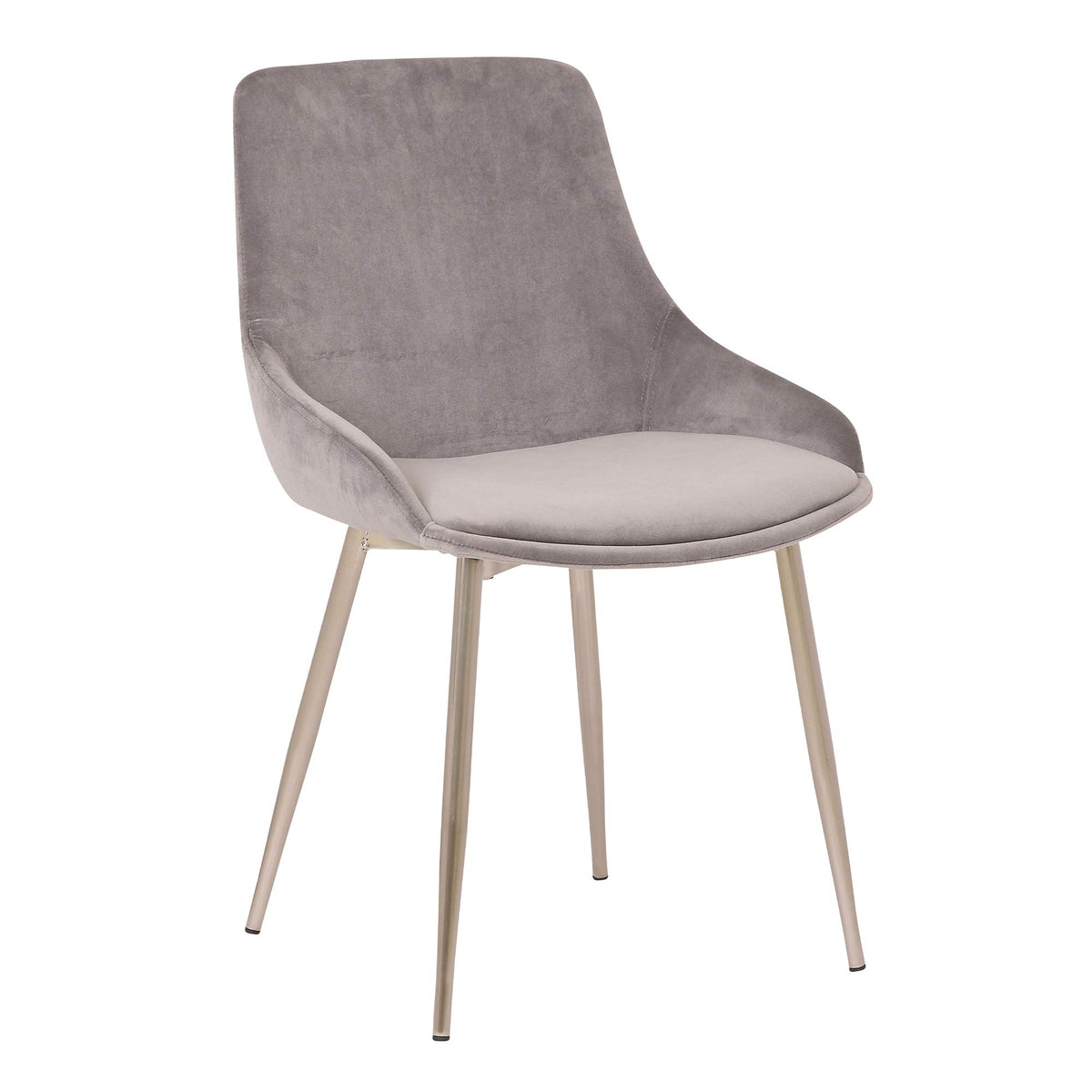 Armen Living Heidi Contemporary Upholstered Fabric Dining Room Accent Chair, 18.5'' Height, Gray