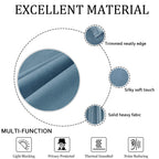Smiletime Sky Blue 120 In Long Velvet Curtains With Grommet, Thermal Insulated Super Soft Privacy Noise Reducing Light Blocking