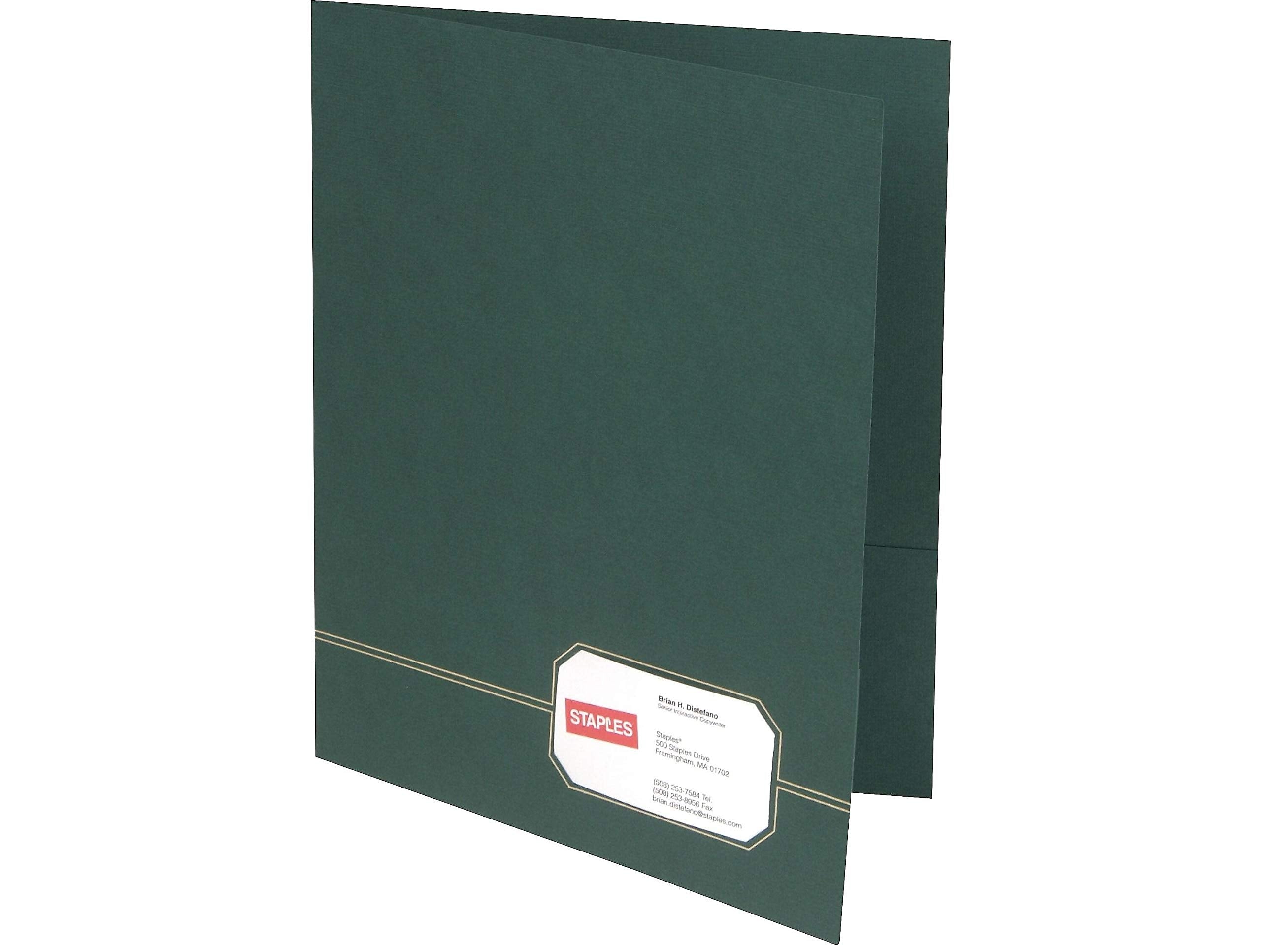 Oxford Monogram Executive Twin Pocket Folders, Letter Size, Green With Gold Foil Trim, Set Of 4 (04164)