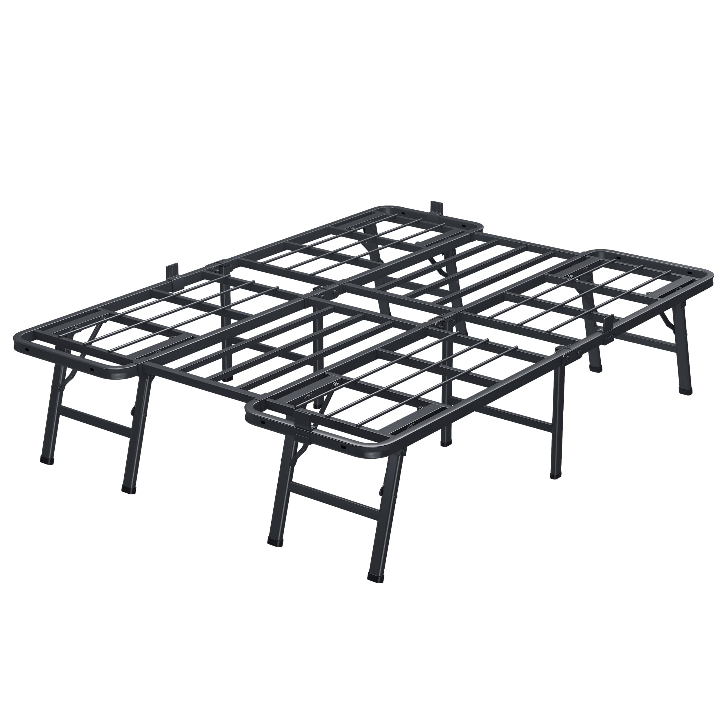 VIPSHOW 14 Inch Full Metal Bed Frame Folding Bed Frame Tool-Free Assembly Mattress Foundation No Box Spring Needed Platform 2500
