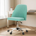 DUMOS Office Chair, Comfy Desk Chair Roliing Vanity Swivel Task Chairs with Wheels, Wide Seating Armless Height Adjustable Compu