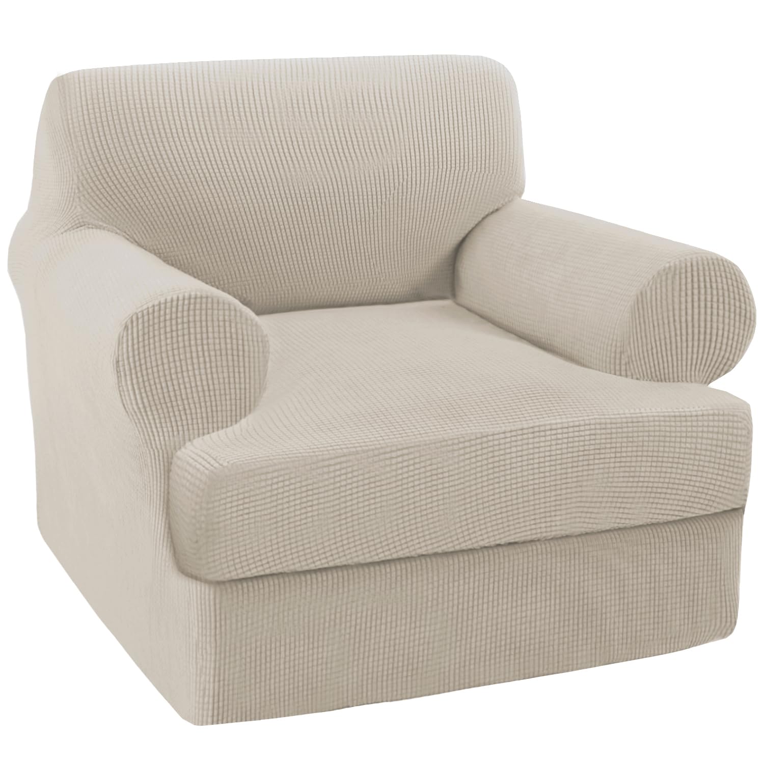 Turquoize T Cushion Chair Slipcover T Cushion Chair Covers For Living Room Stretch Sofa Couch Cover Soft Armchair Cover Furniture Covers With Individual T Cushion Seat Covers (Chair, Island Fossi)