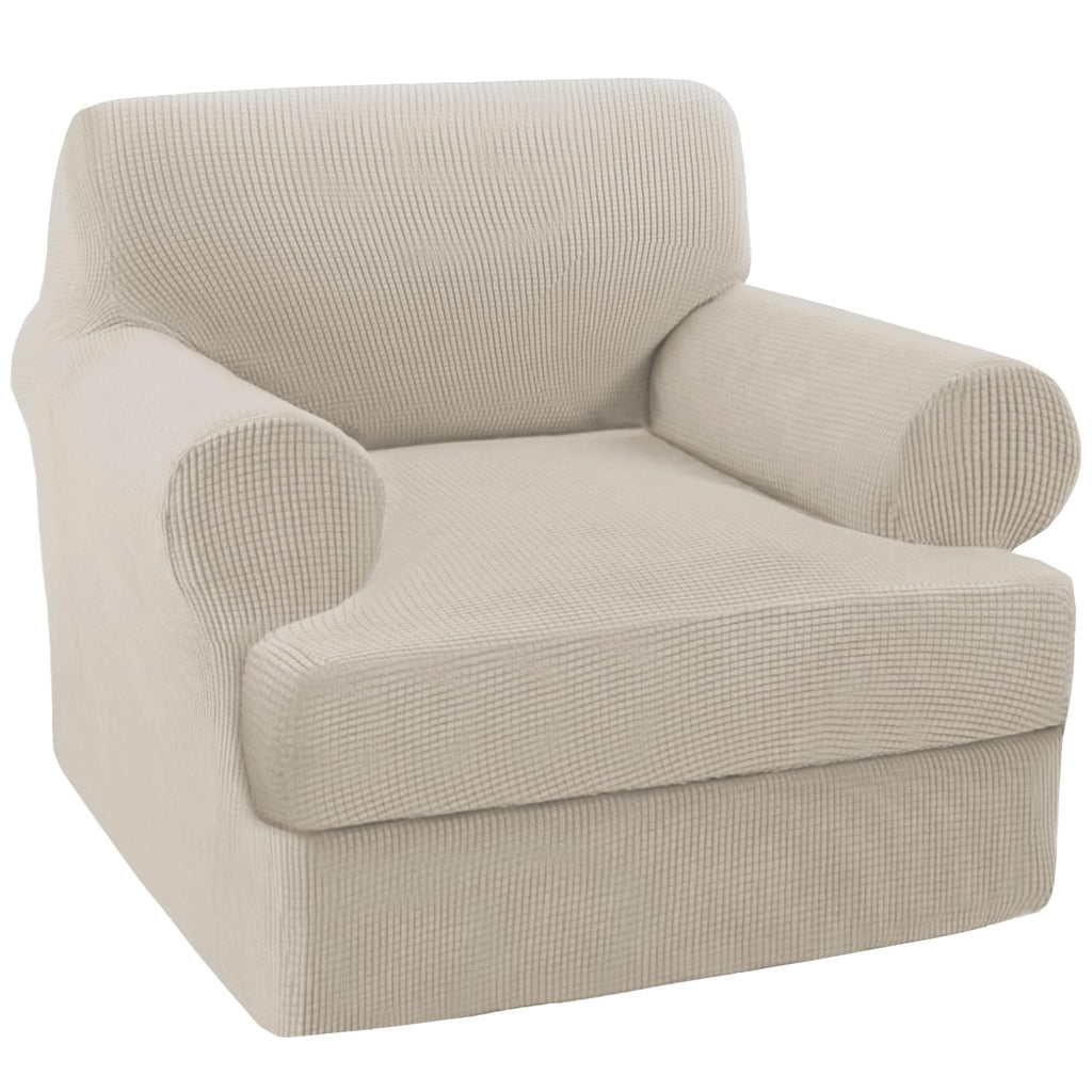 Turquoize T Cushion Chair Slipcover T Cushion Chair Covers For Living Room Stretch Sofa Couch Cover Soft Armchair Cover Furniture Covers With Individual T Cushion Seat Covers (Chair, Island Fossi)