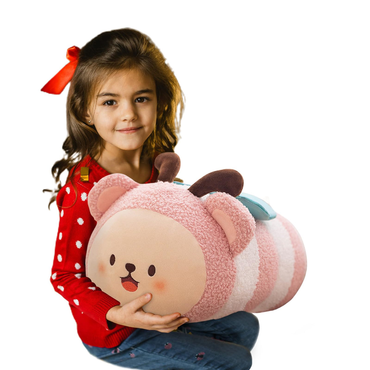 Cute Butterflie Stuffed Animal Toy Plush Pillow, Kawaii Plushies Cylindrical Body Pillow Stuffed Toy, Super Soft Cartoon Hugging
