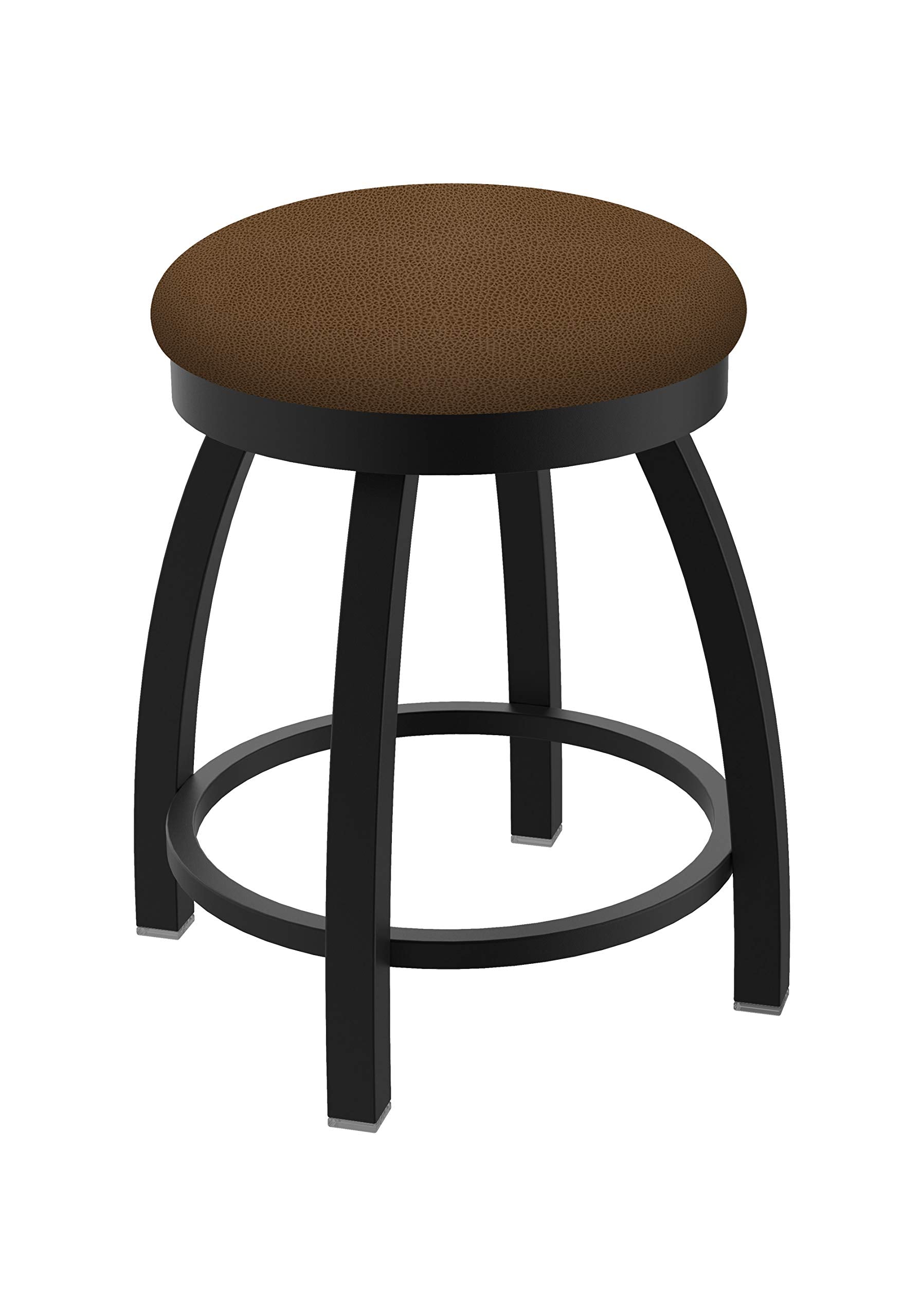 802 Misha 18 Swivel Vanity Stool with Black Wrinkle Finish and Rein Thatch Seat