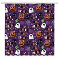 Halloween Shower Curtain Funny Ghost Pumpkin Treat or Trick Sugar Spider Bat Cartoon Halloween Things Happy Holiday Spooky Fabri