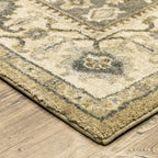 HomeRoots 508863 6 x 9 ft. Beige Gray Tan & Charcoal Oriental Power Loom Stain Resistant Rectangle Area Rug