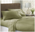 Ienjoy Home Embossed Dobby Stripe 4 Piece Quality Sheet Set, Queen, Sage