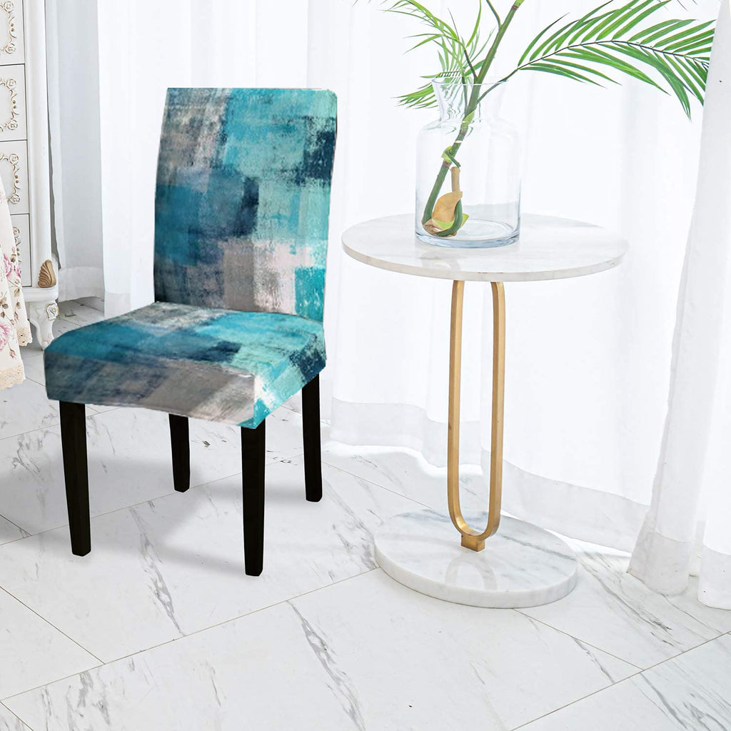 Capsceoll Turquoise Teal Chair Covers For Dining Room 6 Pack And Dining Kitchen Chair Cover Chair Clipcovers Removable Washable Kitchen Chair Protector Cover
