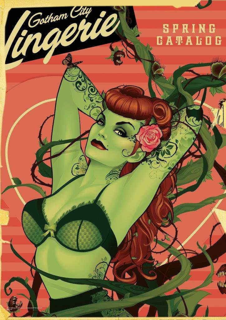 MIGHTYPRINT DC Comics - Bombshell Poison Ivy - Justice League - Durable 17    x 24 Wall Art - NOT Made of Paper - Officially Lic