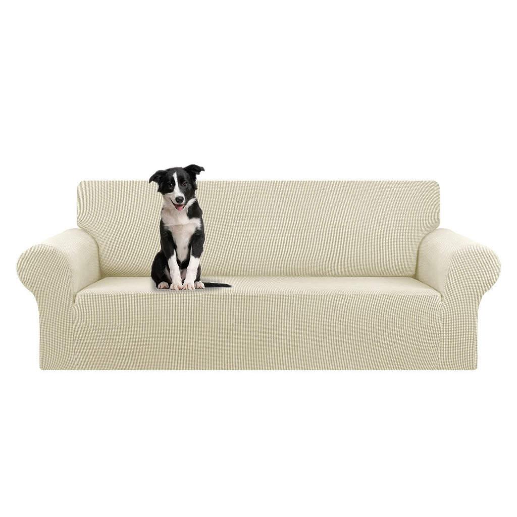 Kekuou Stretch Oversized Sofa Slipcover 1 Piece Couch Sofa Cover (94'-110') Furniture Protector 4 Seater Sofa With Elastic Bot