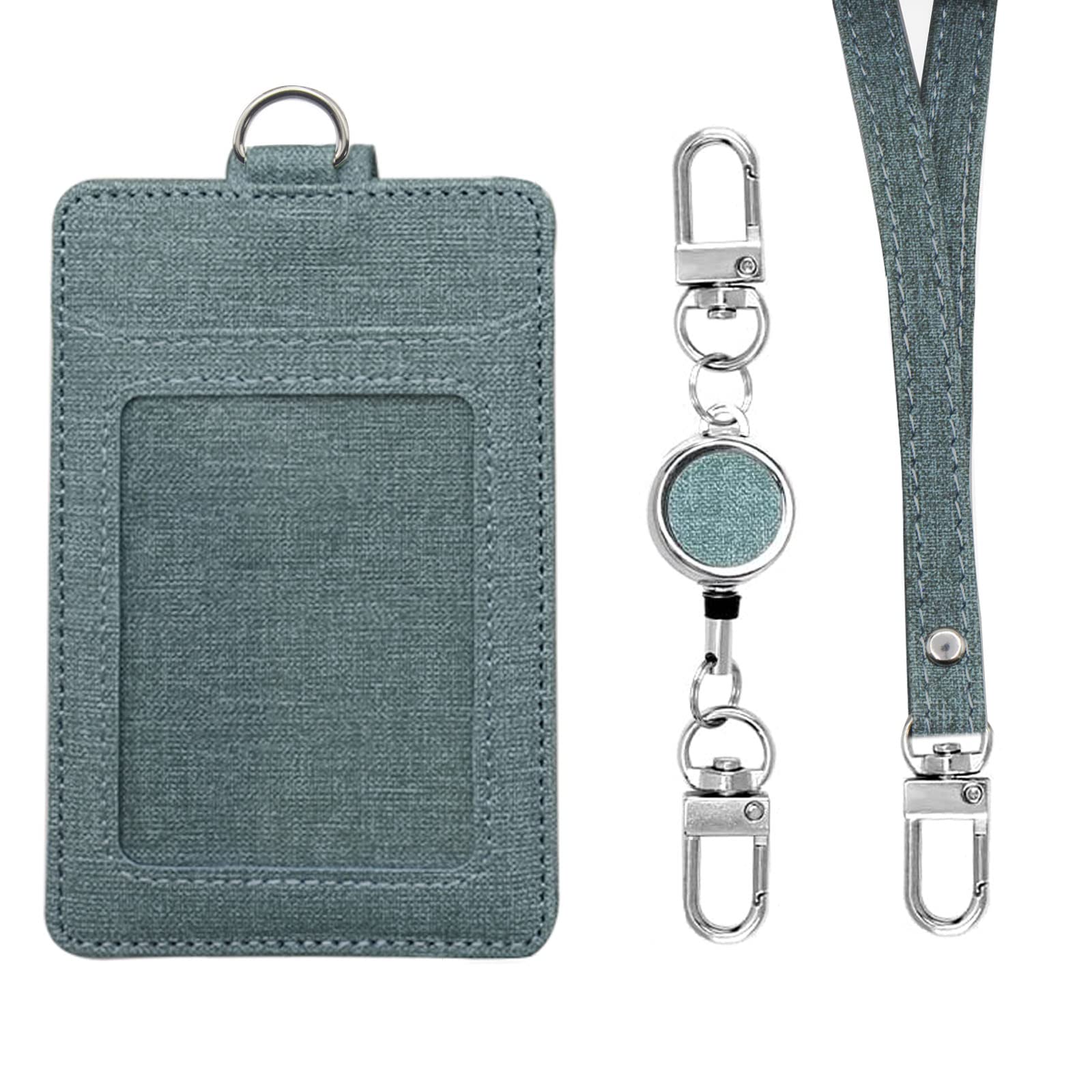 Larpur Id Badge Holder With Retractable Reel And Detachable Lanyard, Vertial Card Holders For Work, Office, School, Clear Id Win